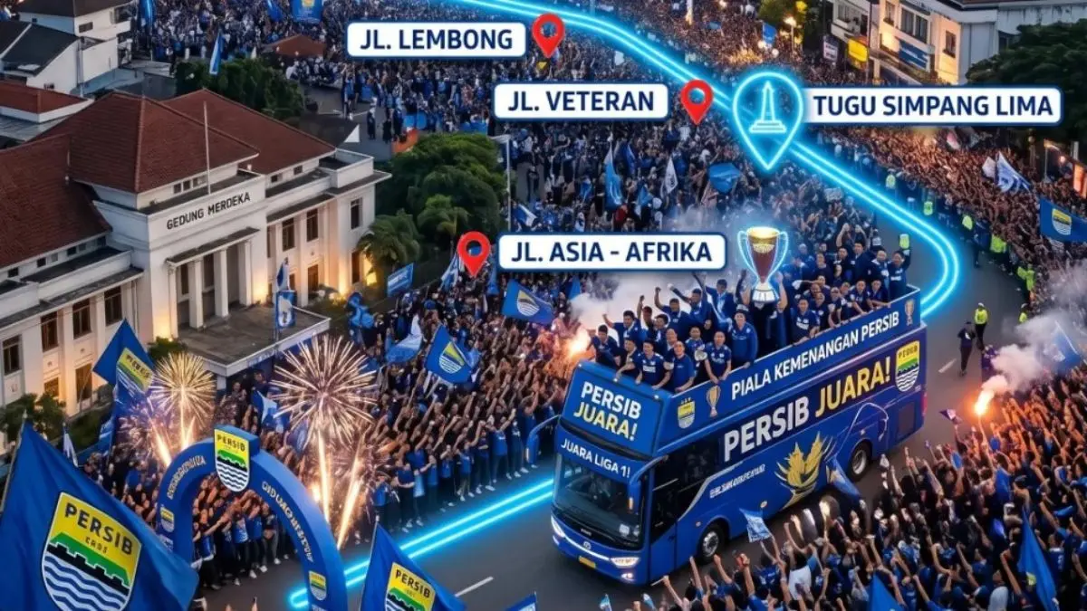 Ilustrasi konvoi kemenangan Persib Bandung. (Foto: Instagram @humas_jabar)