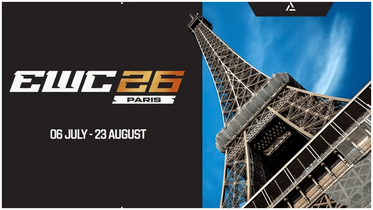 Poster pengumuman Esports World Cup 2026 yang akan digelar di Paris, Prancis. (Foto: website esportsworldcup.com)