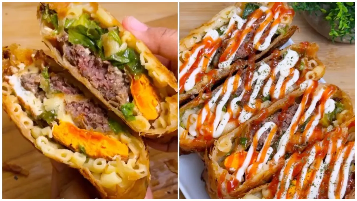 Tampilan Lumpia Beef Telur Keju dari akun Instagram @mamabrins. (Foto : Instagram @mamabrins)