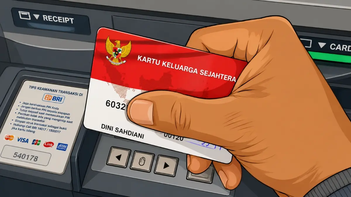 Ilustrasi kartu KKS KPM yang saldo BPNT masih nol. Foto: YouTube Arfan Saputra Channel

