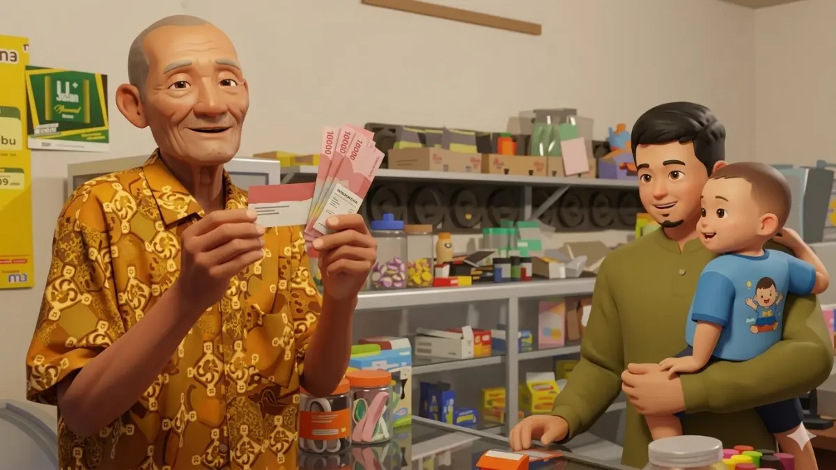 Ilustrasi Pencairan bansos pemerintah oleh KPM. Foto: YouTube Kemensos Ri/diolah oleh Gemini Ai