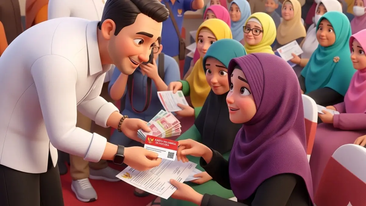 Ilustrasi penyaluran bansos PKH dan BPNT. (Foto: Youtube Linjamsos Oke diperbarui oleh Gemini AI)