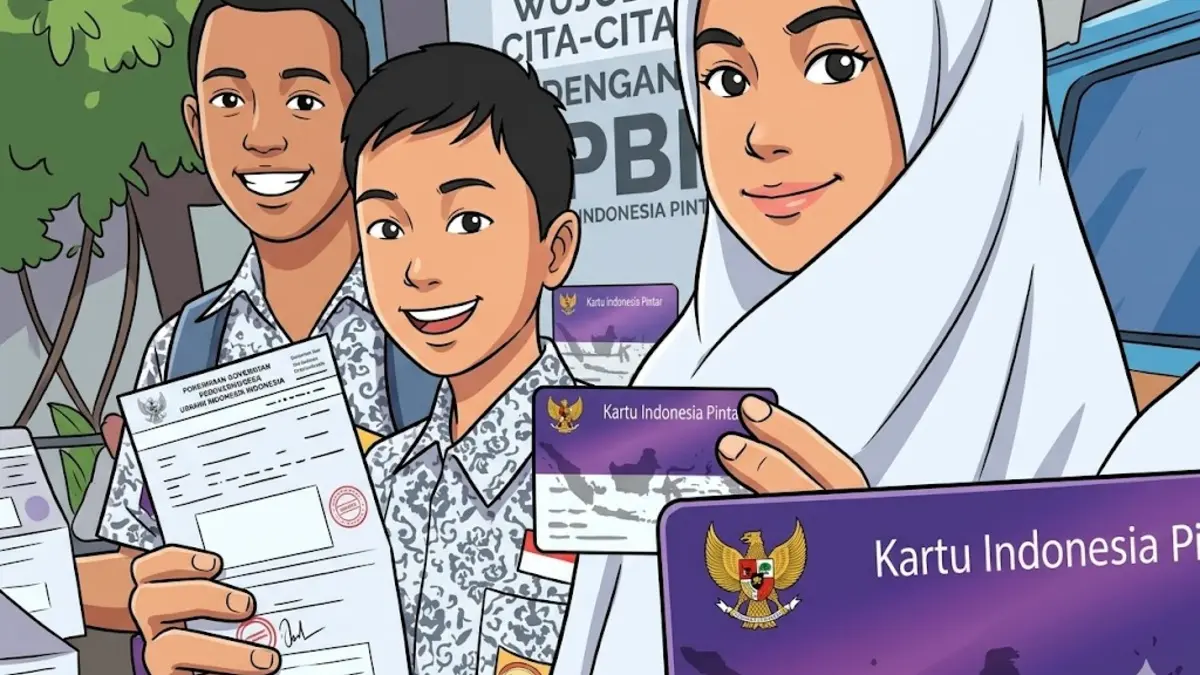 Para siswa penerima bantuan pendidikan PIP. Foto: smpn1lebaksiu.sch.id/diolah dengan Gemini AI
