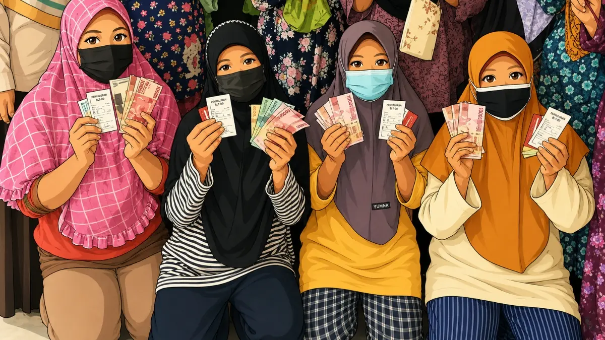 ilustrasi KPM telah mencairkan BPNT tahap 2. (Foto: Instagram @pkhpati/diolah oleh Gemini AI)