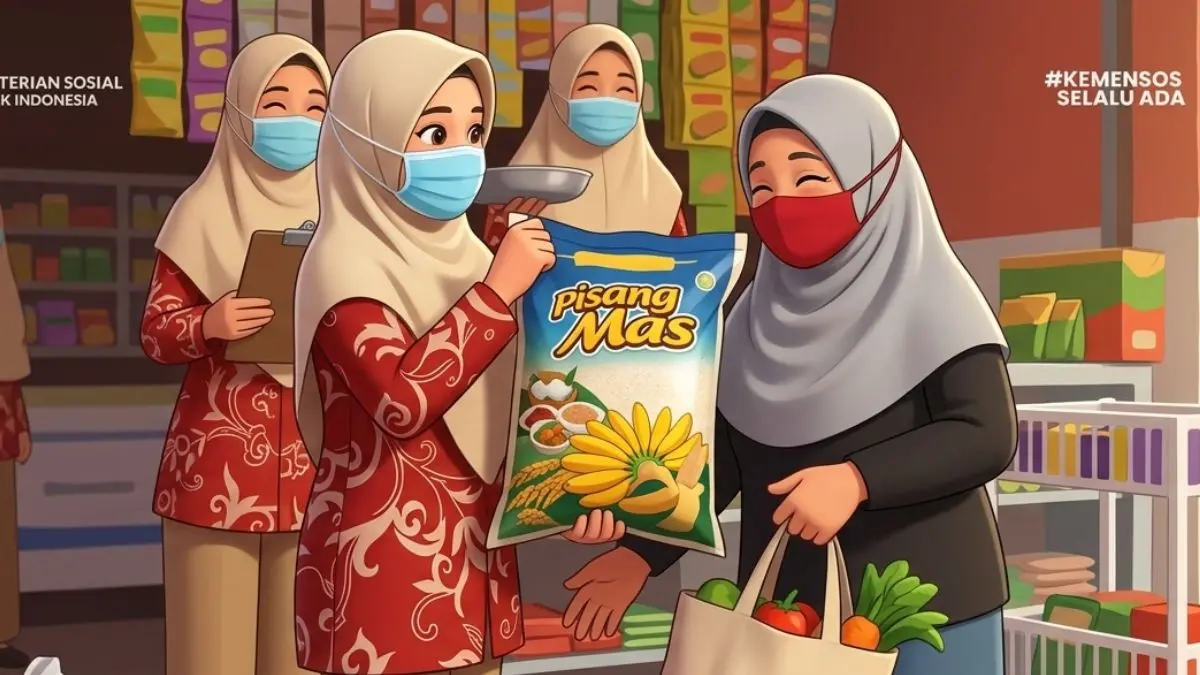 Ilustrasi Pencairan Bantuan Sosial oleh KPM. (Foto: YouTube Kemensos Ri/diolah oleh Gemini AI)