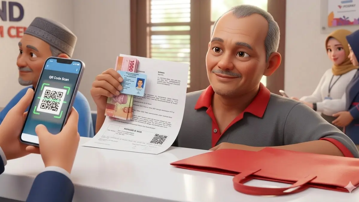 Ilustrasi penyaluran Bansos kepada KPM. (Foto: Youtube kemensos diperbarui oleh Gemini AI)