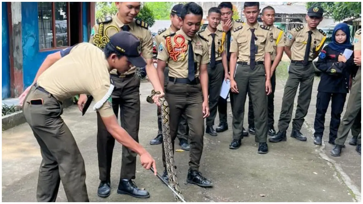 Pelatihan Keterampilan Penanganan Ular (Snake Handling) yang digelar SMK Kehutanan Bakti Rimba pada 22 Maret 2026.