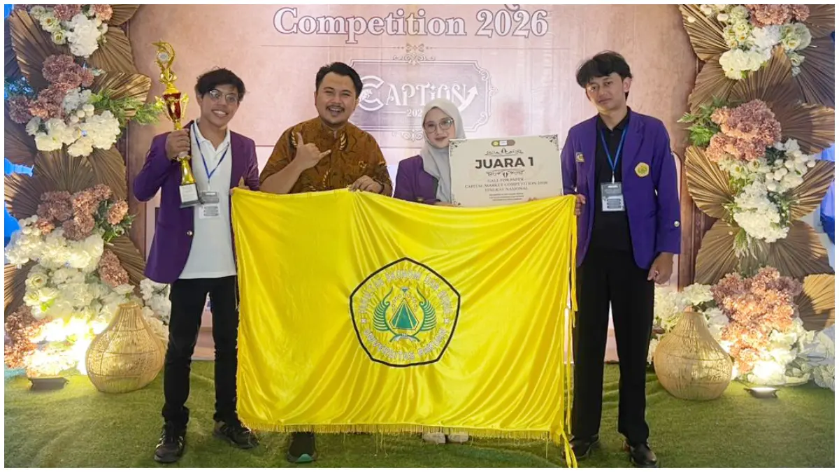 Tim mahasiswa Universitas Pakuan Bogor saat meraih Juara 1 Nasional Call For Paper CAPTION (Capital Market Competition) 2026.
