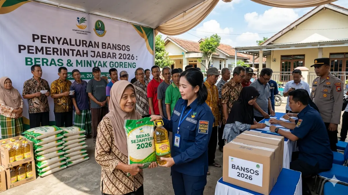 Ilustrasi pendistribusian bansos tambahan pangan tahun 2026. (Foto: Ilustrasi AI)
