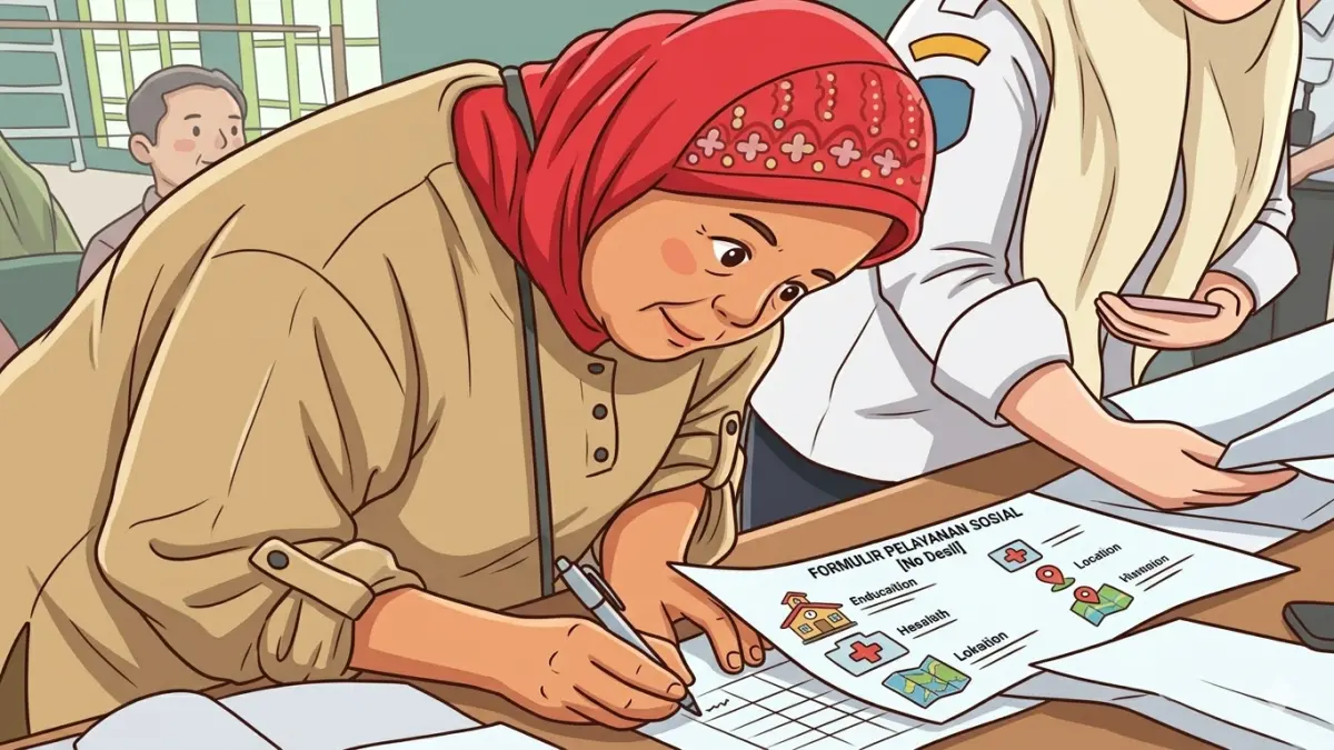 Ilustrasi penebalan bansos untuk KPM. (Foto: Instagram @gunungpring.muntilan/Diolah oleh Gemini AI)