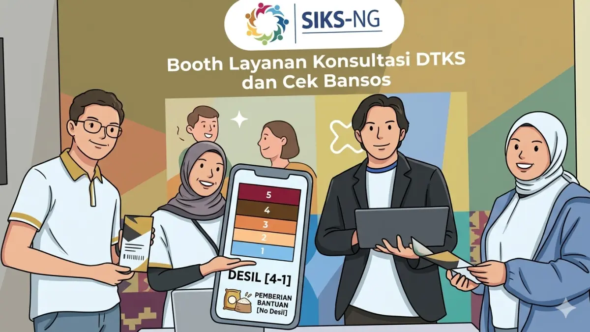 Ilustrasi pengecekan SIKS-NG bansos. (Foto: Instagram @pusdatinkesos/Diolah oleh Gemini AI)