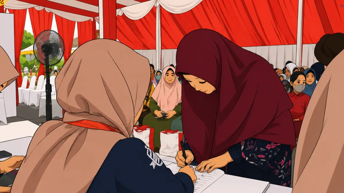 Ilustrasi penyaluran bansos. (Foto: YouTube Pos Indonesia/diolah oleh AI)