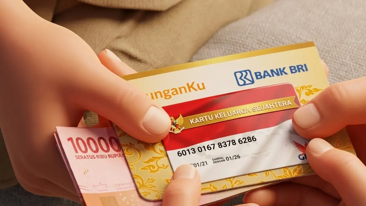 Ilustrasi kartu KKS bansos (Foto: Youtube Kemensos RI diperbarui oleh AI)