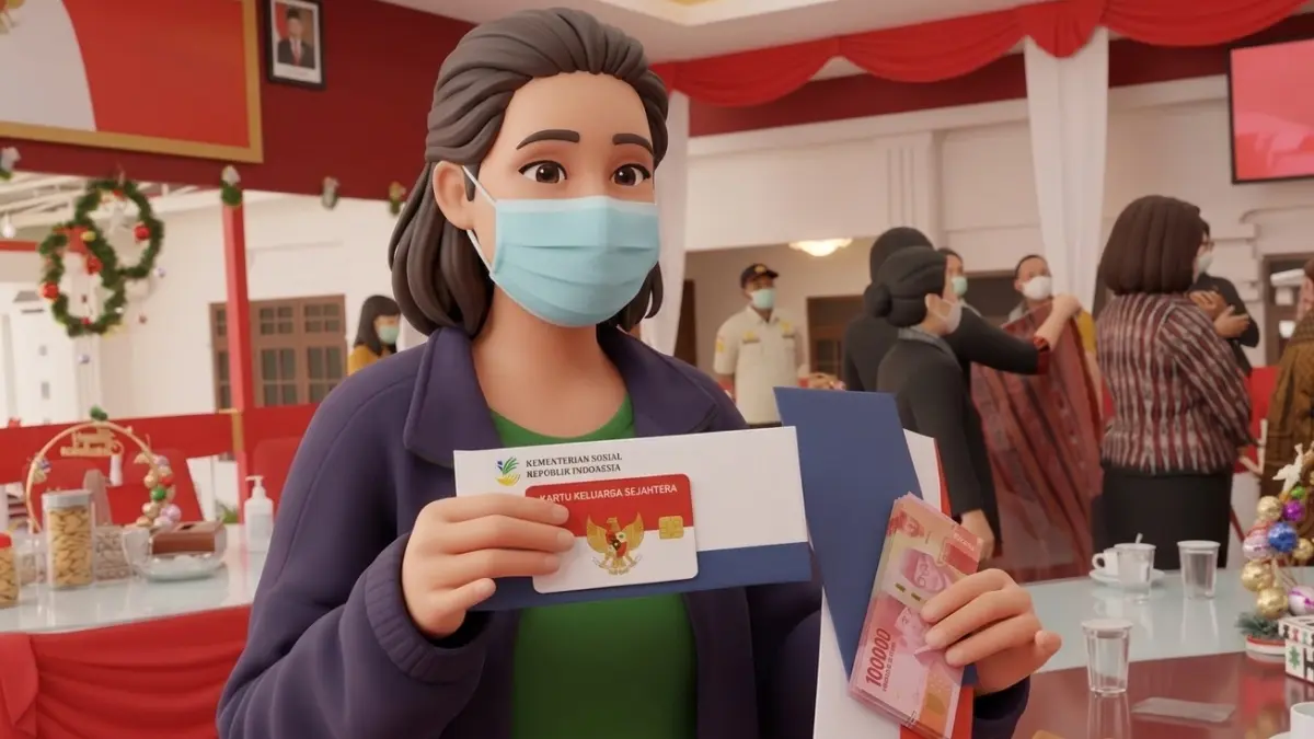 Ilustrasi penyaluran bansos PKH dan BPNT. (Foto: Youtube Kemensos RI diperbarui oleh AI)