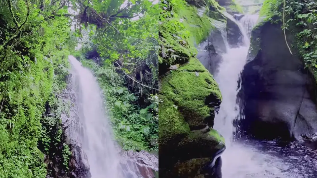Curug Pelangi dan Curug Pilung. (Foto: YouTube Opal Raufal)