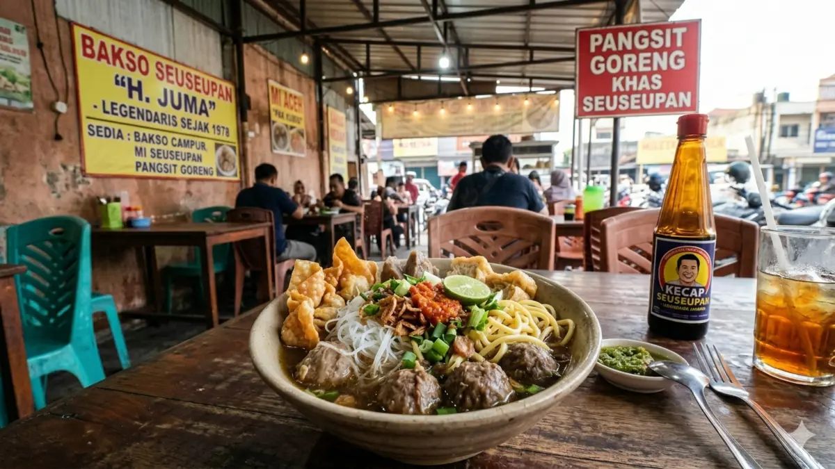 Ilustrasi kuliner bakso di Medan. (Foto: Gemini AI)