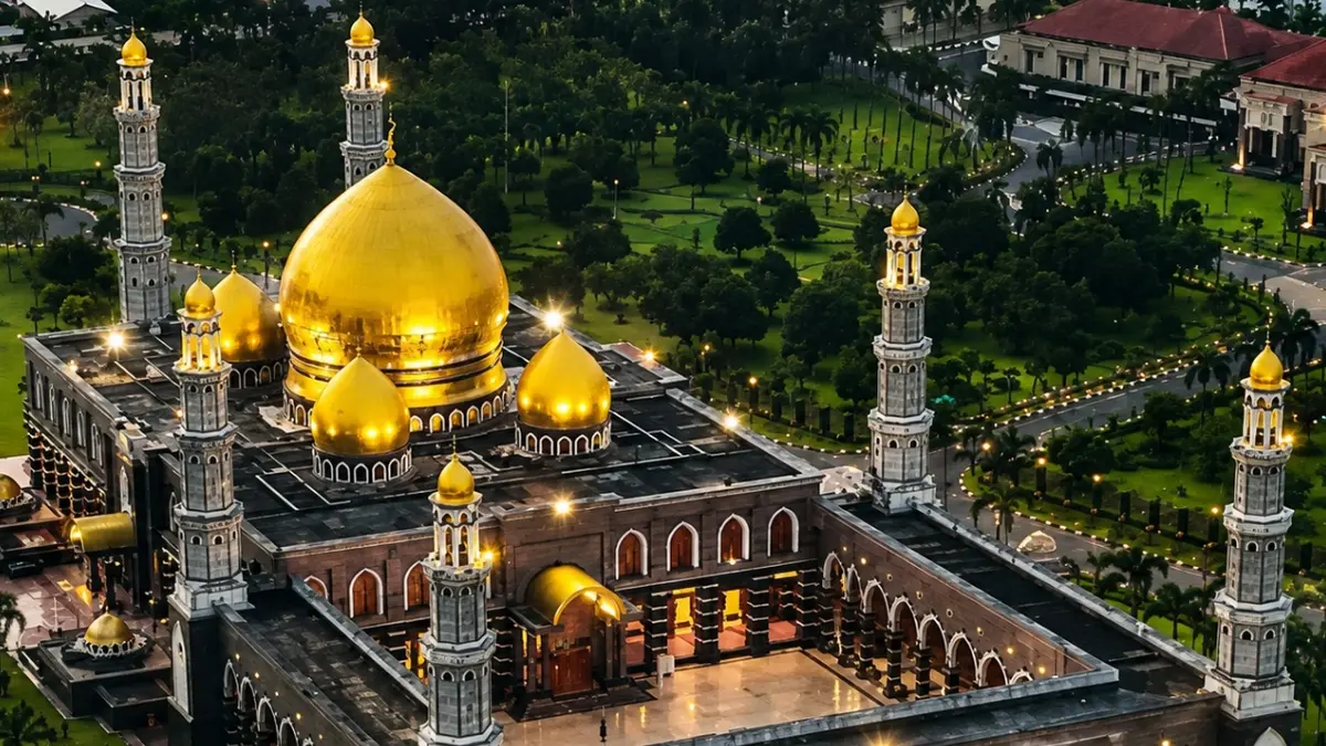 Ilustrasi masjid kubah emas Depok. (Foto: Instagram @depokbest)