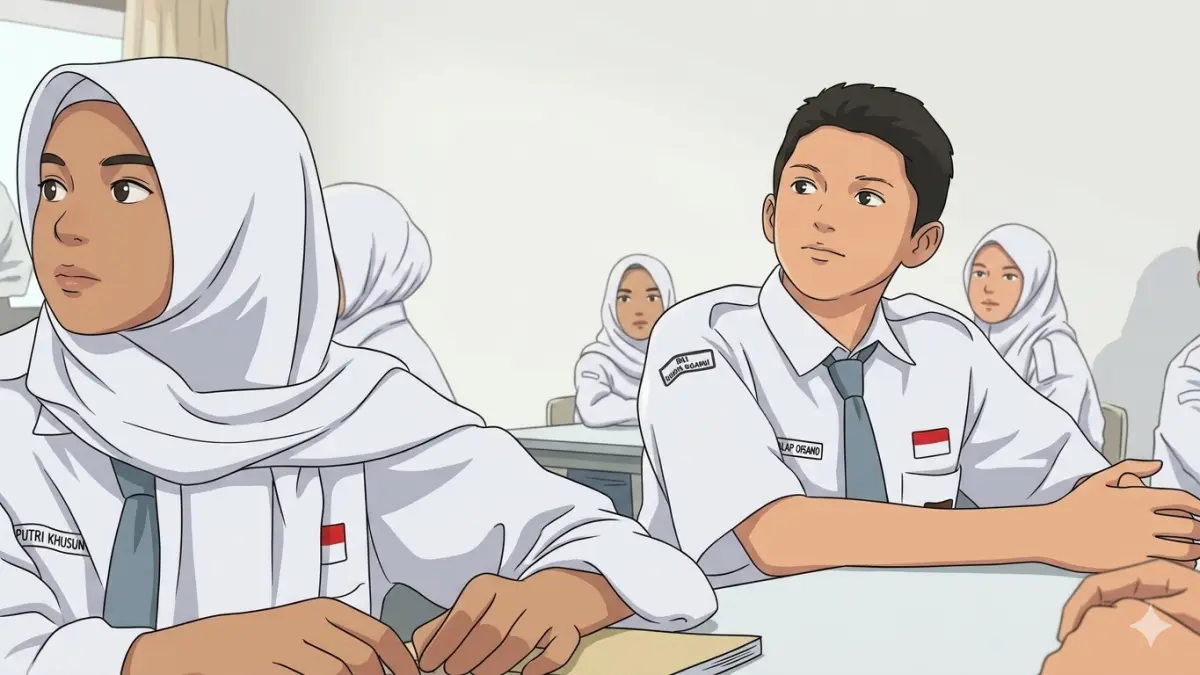 Ilustrasi penyaluran bansos PIP siswa. (Foto: Instagram @kemensosri/Diolah oleh Gemini AI)