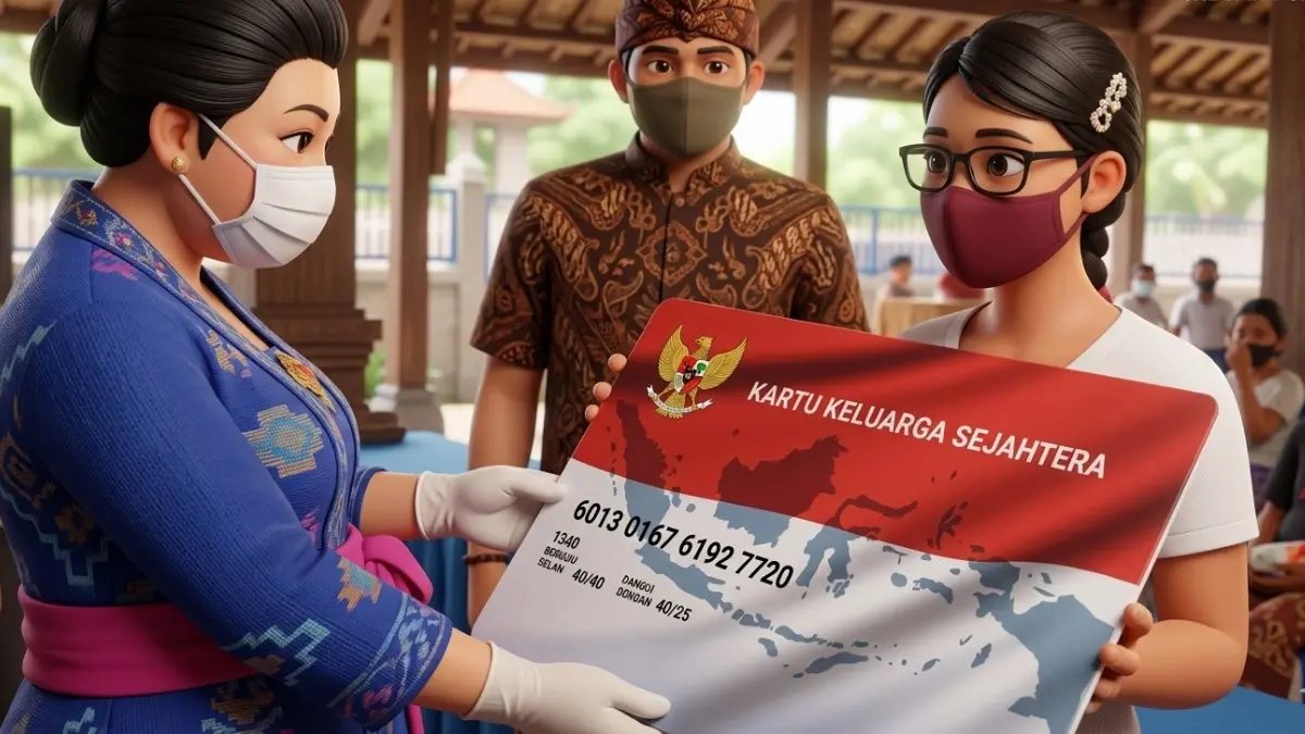  Ilustrasi penyaluran bansos PKH dan BPNT (Foto: Instagram @karangasemkab diperbarui oleh AI)