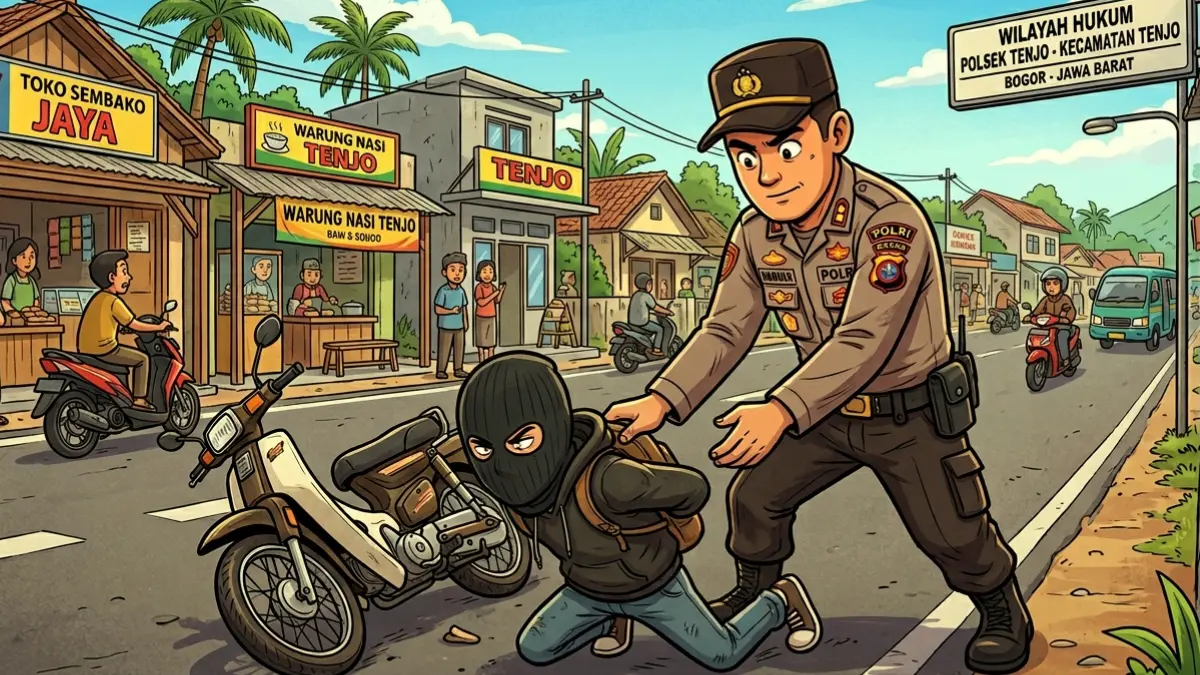 ILUSTRASI: Polisi menangkap begal di kawasan Tenjo, Kabupaten Bogor.