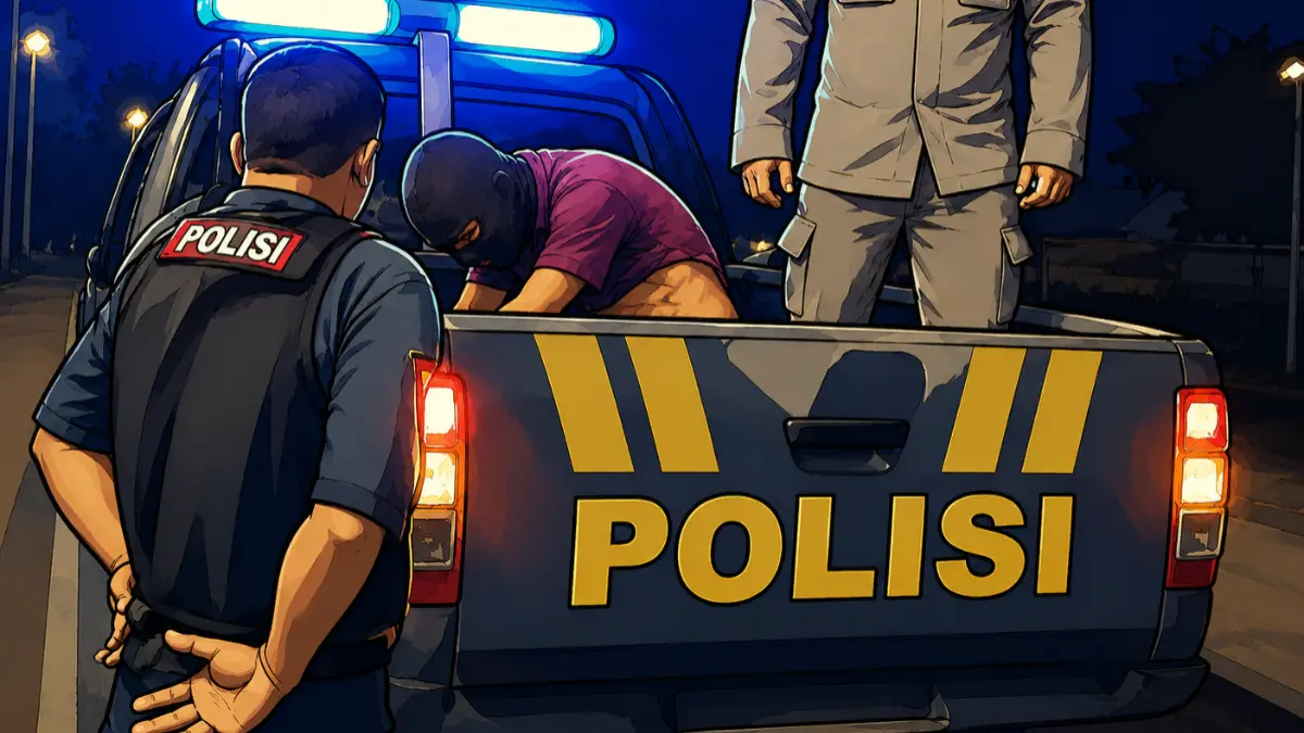 ILUSTRASI: Polisi menangkap salah satu begal di kawasan Tenjo, Kabupaten Bogor, Kamis 28 Mei 2026.  (Nasir/ Radar Bogor)