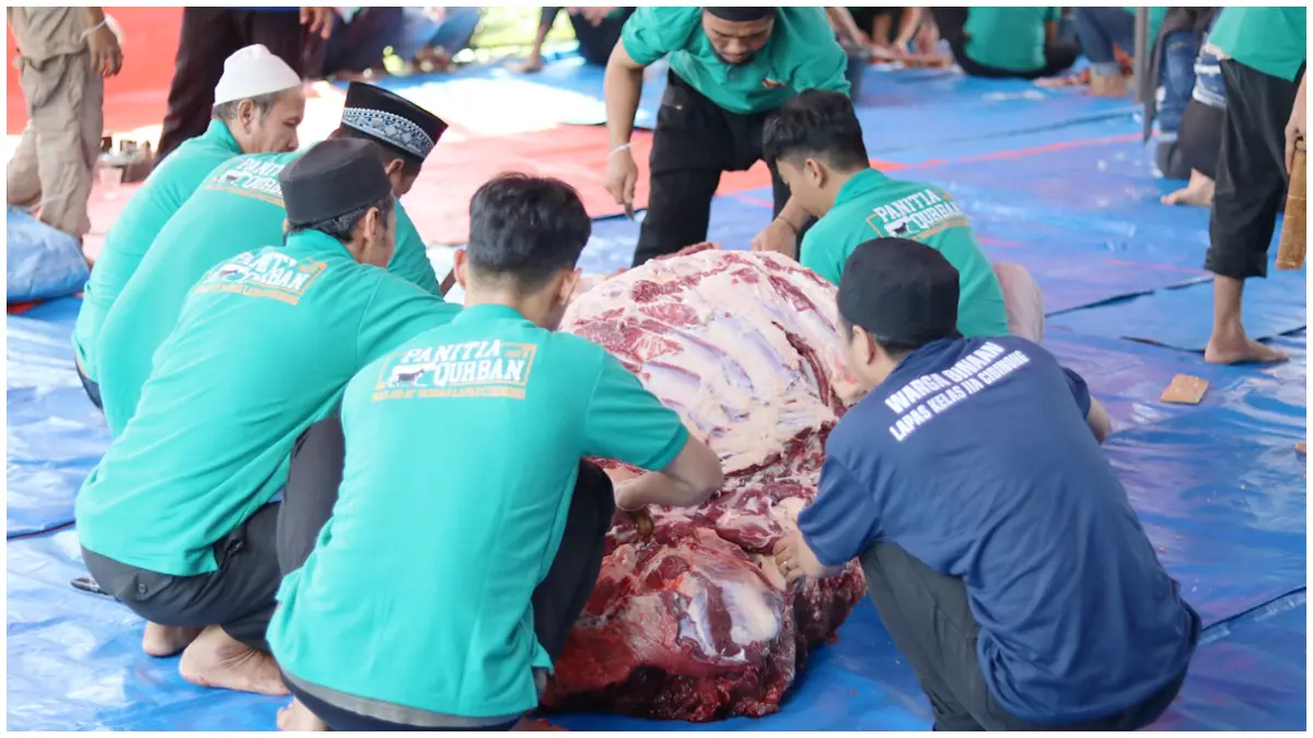 Suasana Hari Raya Idul Adha di Lapas Kelas IIA Cibinong Bogor. (Foto : Lapas Kelas IIA Cibinong for Radar Bogor)