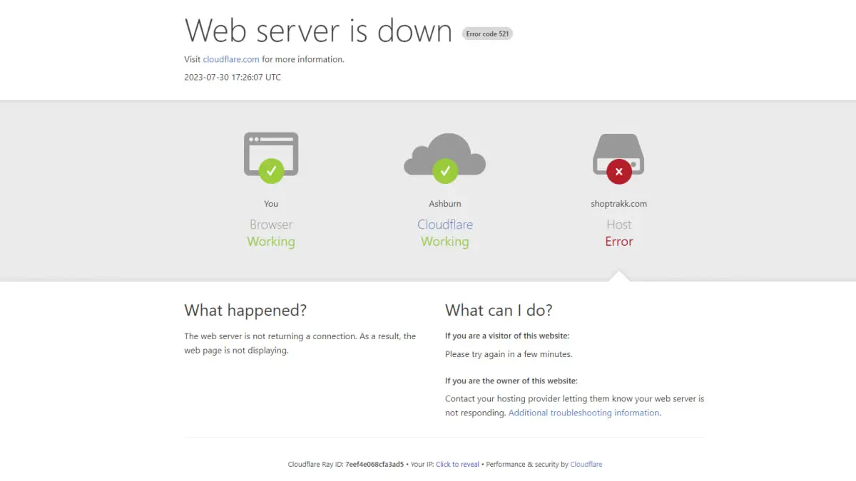 Ilustrasi server down. Foto: Laman Cloudflare Community