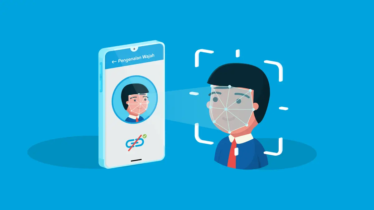 Ilustrasi verifikasi wajah untuk bikin sim card. Foto: Instagram Jenius