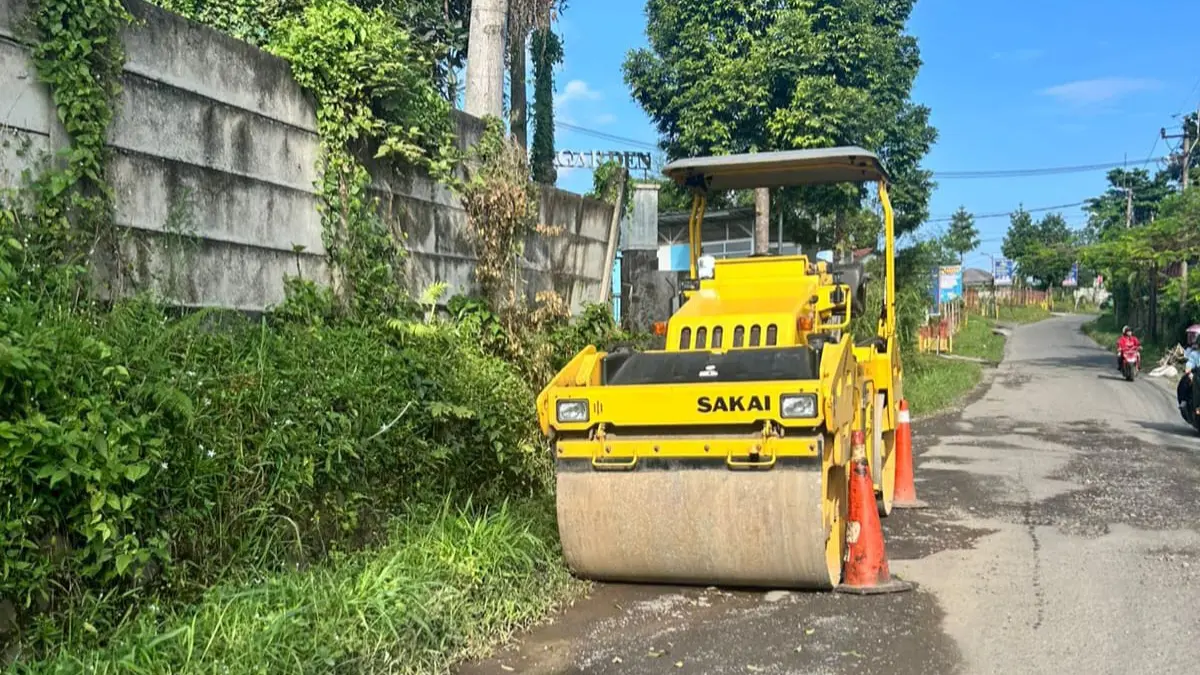 Kondisi ruas jalan utama di Kecamatan Tamansari, Kabupaten Bogor. Warga berarap pelebaran jalan untuk menunjang potensi wisata di wilayah tersebut. (Septi N/Radar Bogor)
