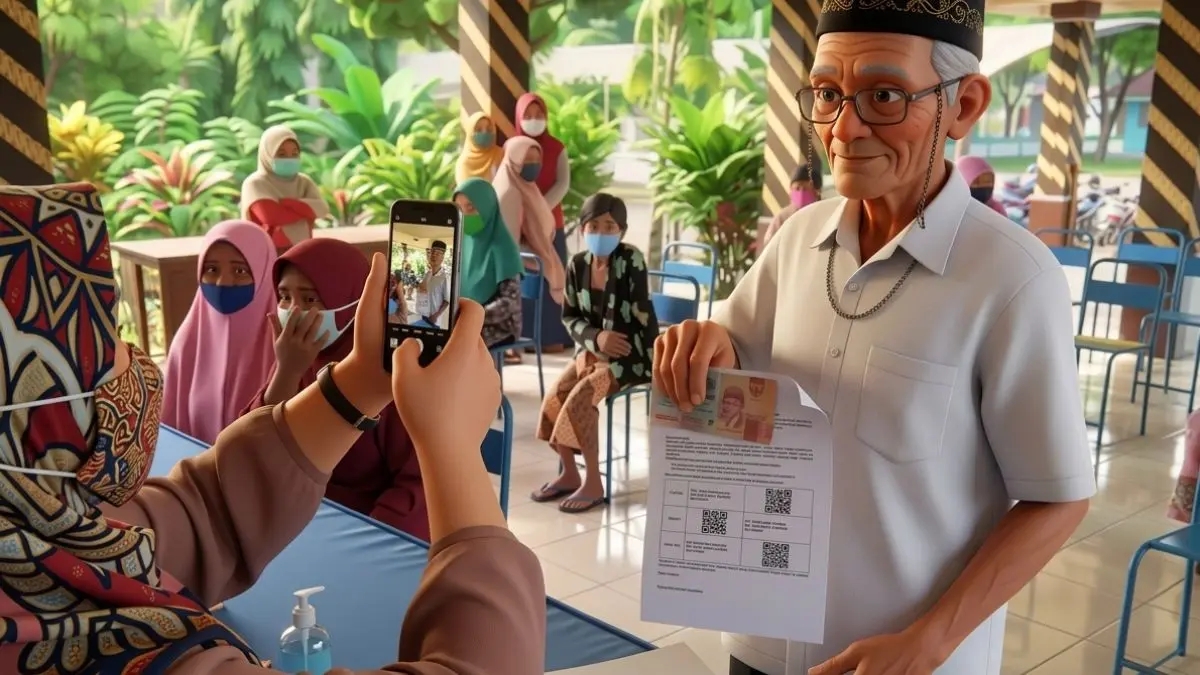Ilustrasi Penyaluran Bansos PKH dan BPNT (Foto: Instagram @kecamatan_pogalan diperbarui oleh AI)