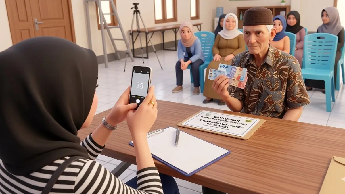 ilustrasi Penyaluran Bansos PKH dan BPNT. Foto: Instagram @desasindangpakuon diperbarui oleh AI