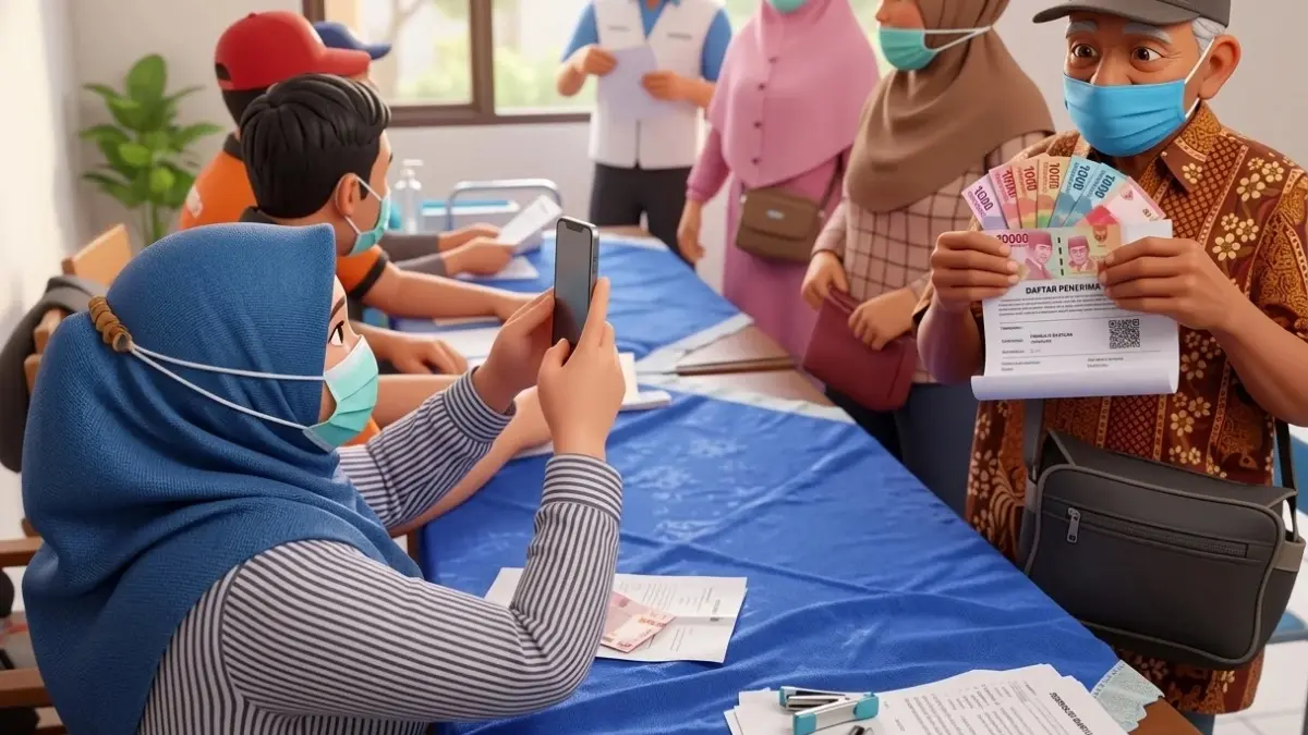 Ilustrasi Penyaluran Bansos PKH dan BPNT (Foto: Instagram @kecamatan_pogalan diperbarui oleh AI)