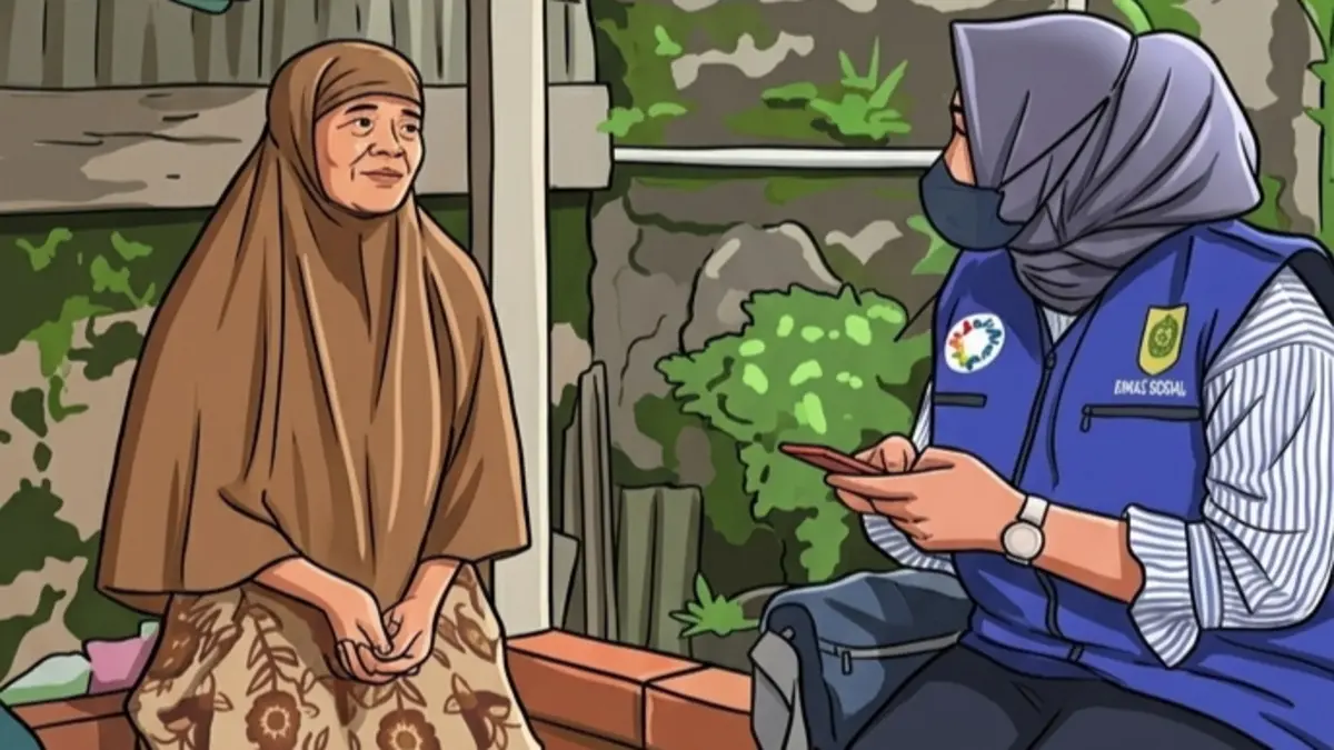 Ilustrasi penyaluran bansos susulan. (Foto: Instagram @pusdatinkesos/diolah oleh Gemini AI)