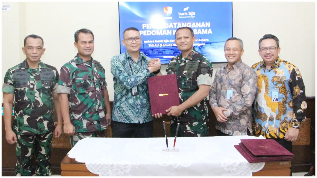 Penandatanganan Pedoman Kerja Sama antara bank bjb dan Lanud Husein Sastranegara yang berlangsung Senin, 25 Mei 2026, di lingkungan Lanud Husein Sastranegara.