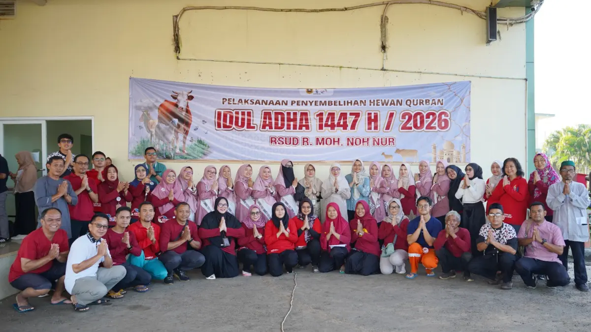 RSUD R Moh Noh Nur Leuwiliang Bogor melaksanakan kegiatan salat Idul Adha 1447 Hijriah dan pemotongan hewan kurban. (Dok. RSUD R Moh Noh Nur)