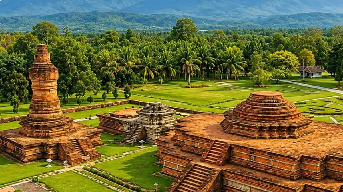 Ilustrasi candi muara Takus. (Foto: Instagram @jejakwarisanriau)