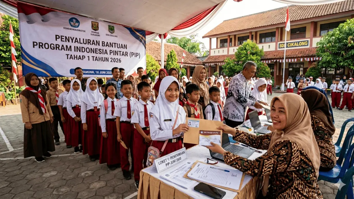 Ilustrasi pencairan bantuan PIP Juni 2026. (Foto: Gemini AI)