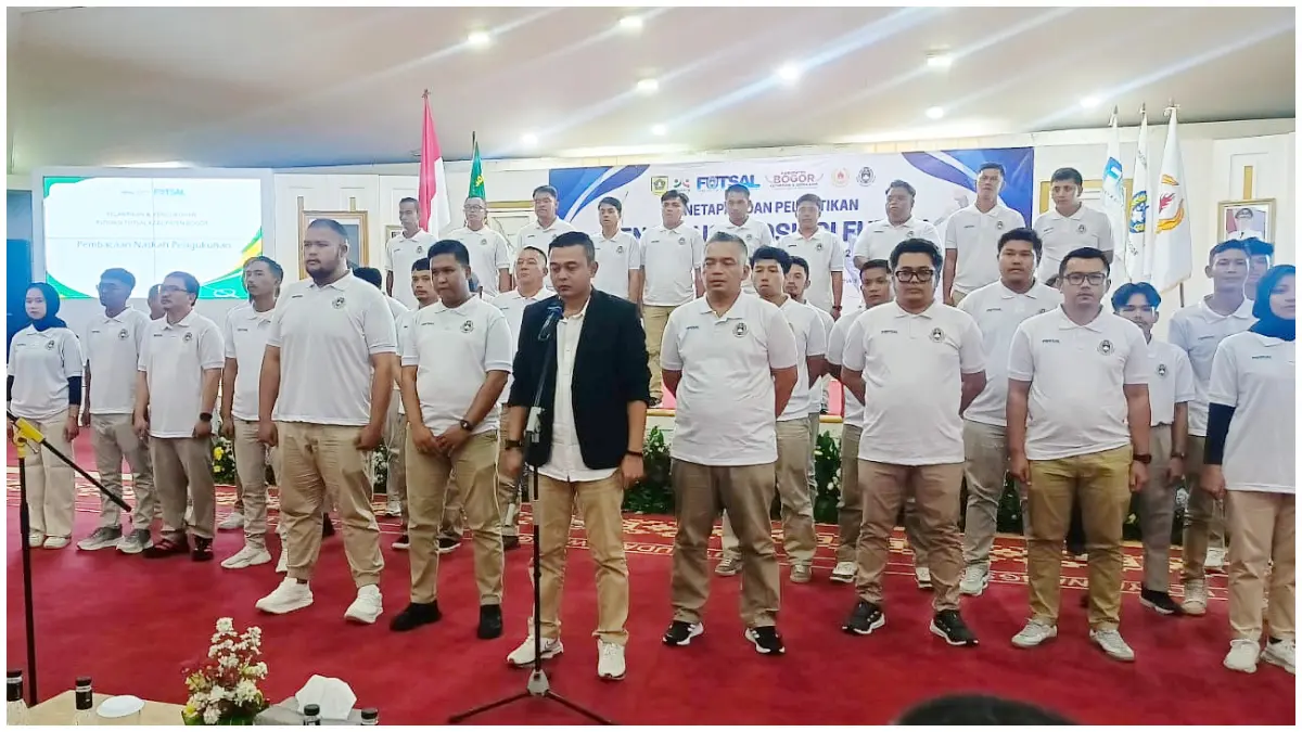 Pelantikan Pengurus Asosiasi Futsal Kabupaten Bogor. (Foto : Billy/Radar Bogor)