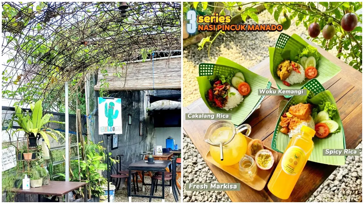 Aneka Nasi Pincuk khas Nusantara di Kebon Kaktus Bogor. (Foto: Threads @kebonkaktus.id)