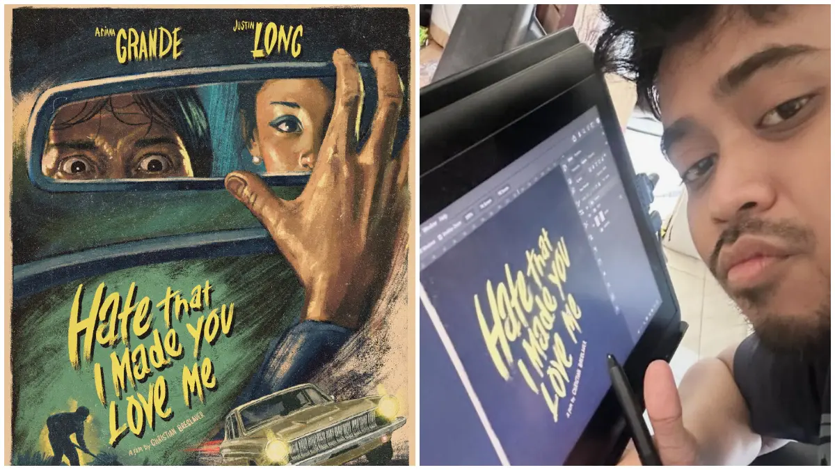 Visual poster untuk video musik Ariana Grande Hate That I Made You Love Me hasil karya Rising67 Studio. (Foto: Instagram resmi @rising67.studio)