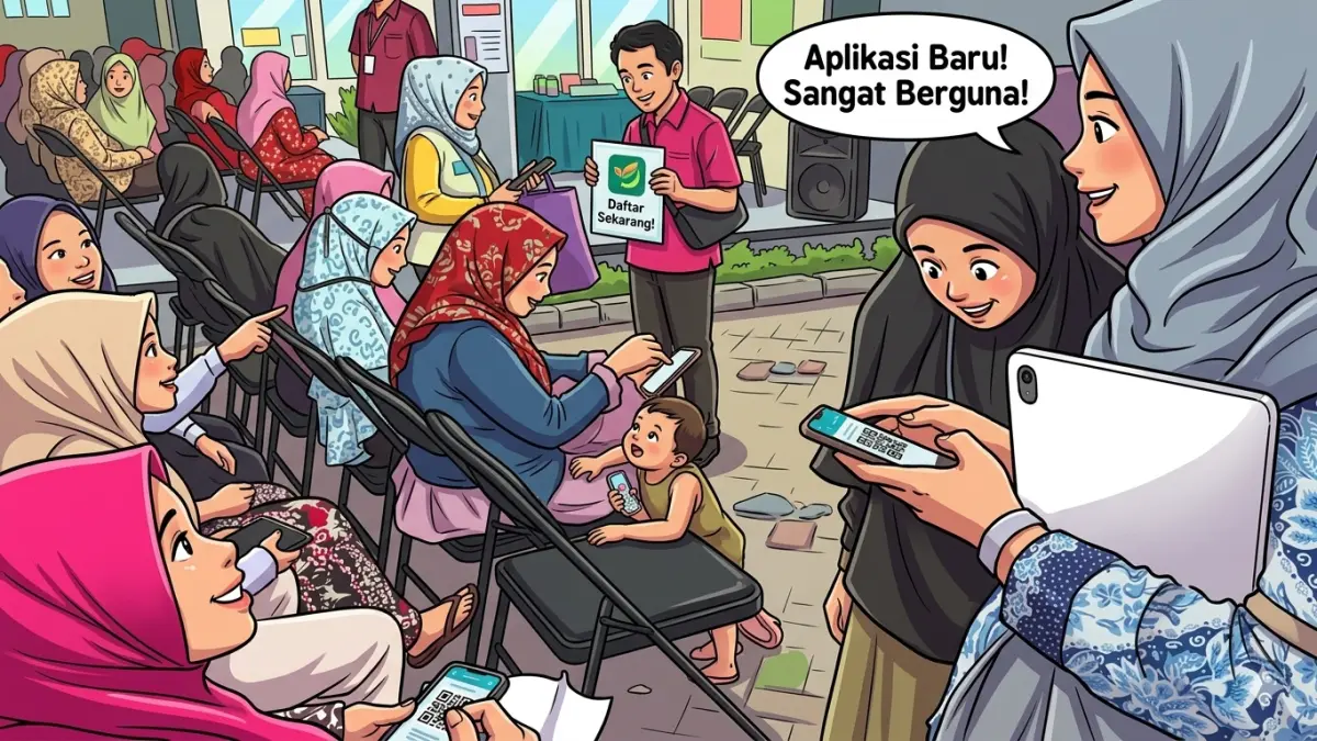 Ilustrasi pengecekan Desil Bansos. (Foto: Instagram @kemensosri/Diolah oleh Gemini AI)