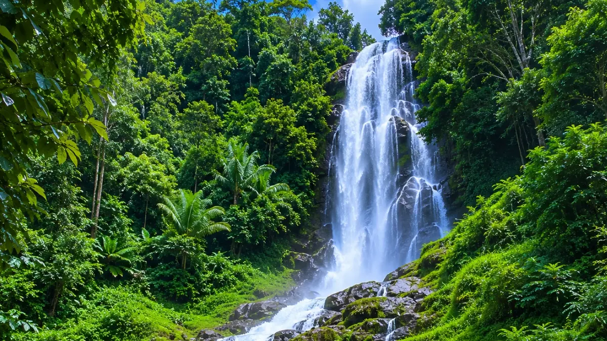 Ilustrasi salah satu Curug tersembunyi di Sumatera Selatan. (Foto: Instagram @pesonasriwijaya)