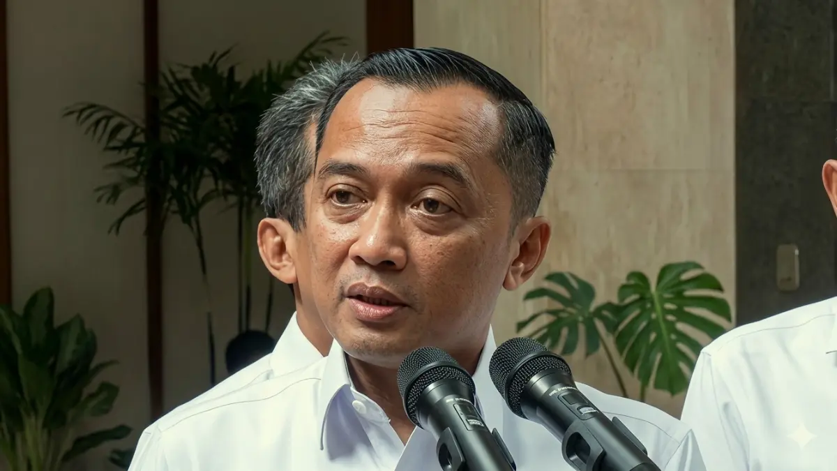 Mensesneg, Prasetyo Hadi memberikan keterangan kepada wartawan.