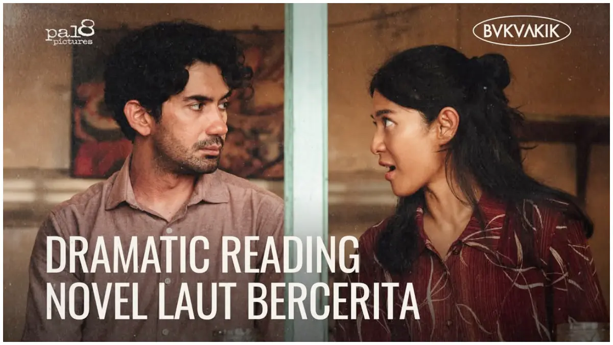 Poster acara Dramatic Reading novel Laut Bercerita yang menghadirkan Reza Rahadian, Dian Sastrowardoyo, dan Leila S. Chudori di Buku Akik, Yogyakarta. (Foto : Instagram @filmlautbercerita)