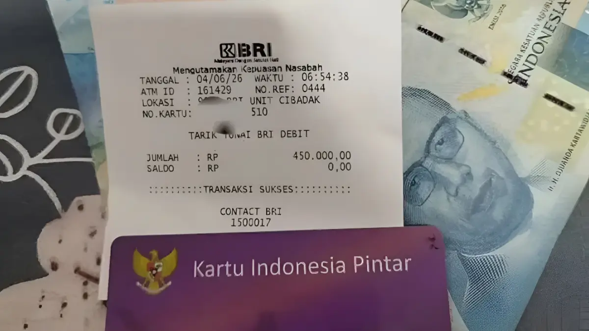 Bukti pencairan bansos kategori bantuan pendidikan PIP KIP. (Foto: YouTube Arfan Saputra Channel)