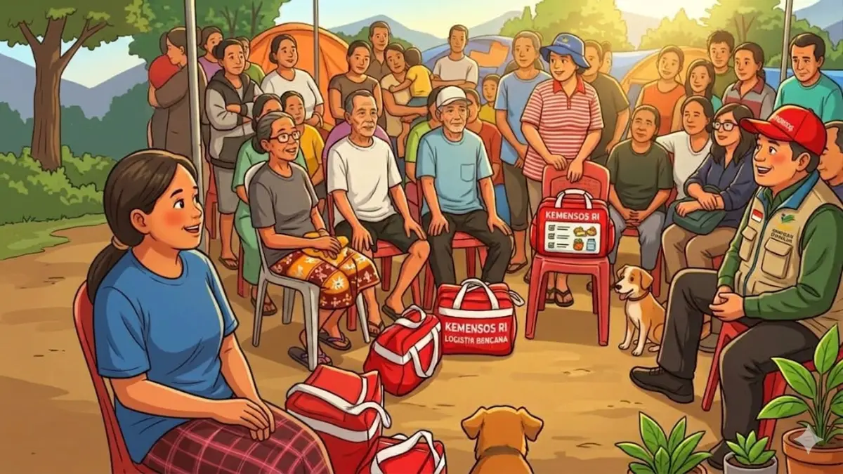 Ilustrasi penyaluran bansos tahap 3. (Foto: Instagram @linjamsosoke/Diolah oleh Gemini AI)