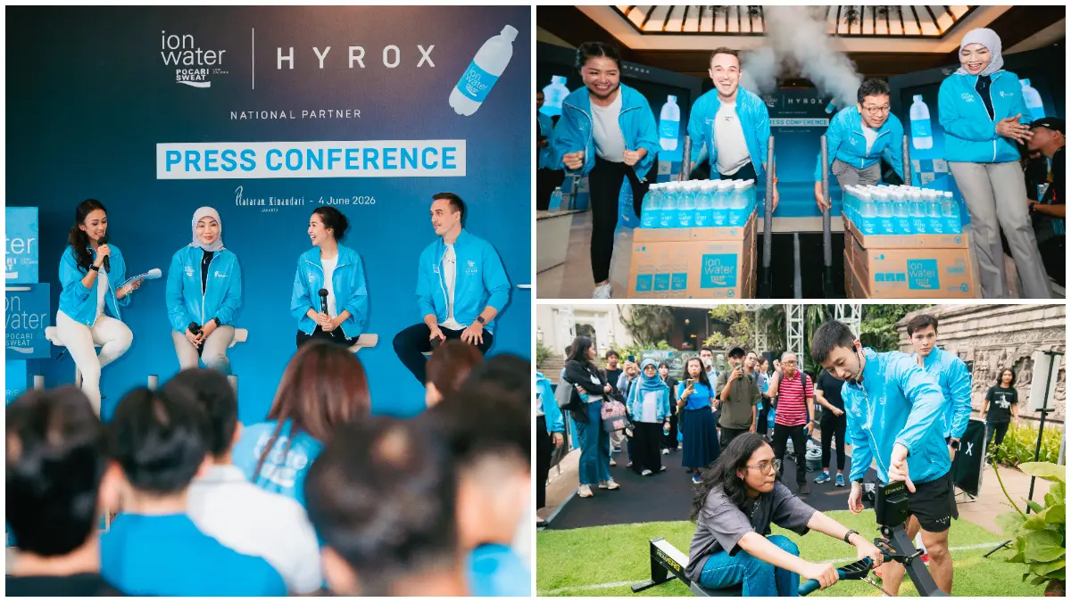 Konferensi pers AirAsia HYROX Jakarta 2026 yang didukung ION WATER, di Plataran Kinandari, Jakarta.