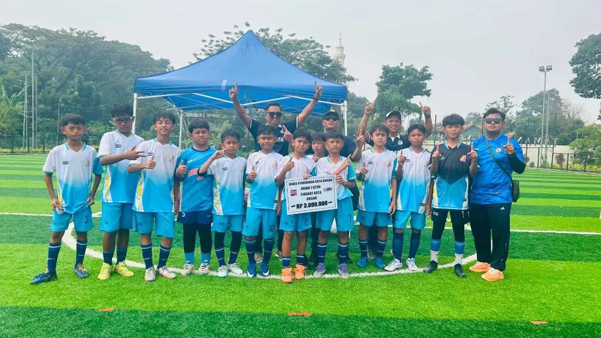 Tim sepak bola SDN Sukadamai 3 saat di O2SN Kota Bogor. Foto: SDN Sukadamai 3 for Radar Bogor