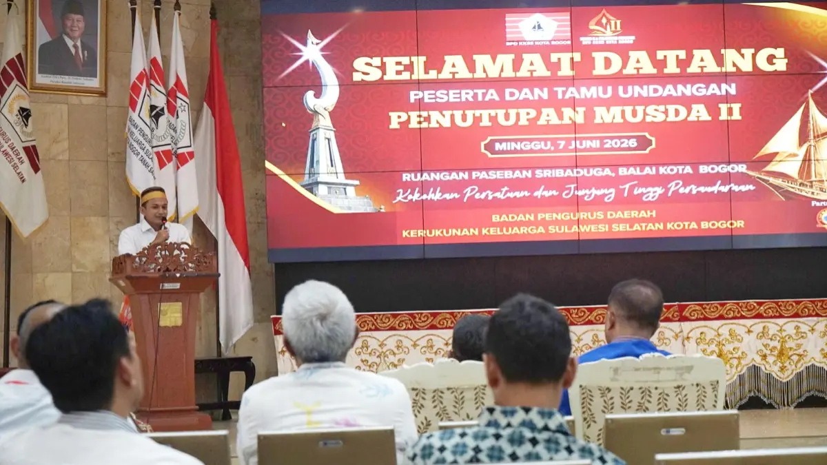 BPD Kerukunan Keluarga Sulawesi Selatan (KKSS) menggelar Musda di Gedung Sri Baduga, Balai Kota Bogor Minggu, 7 Juni 2026. (Sofiansyah/Radar Bogor)