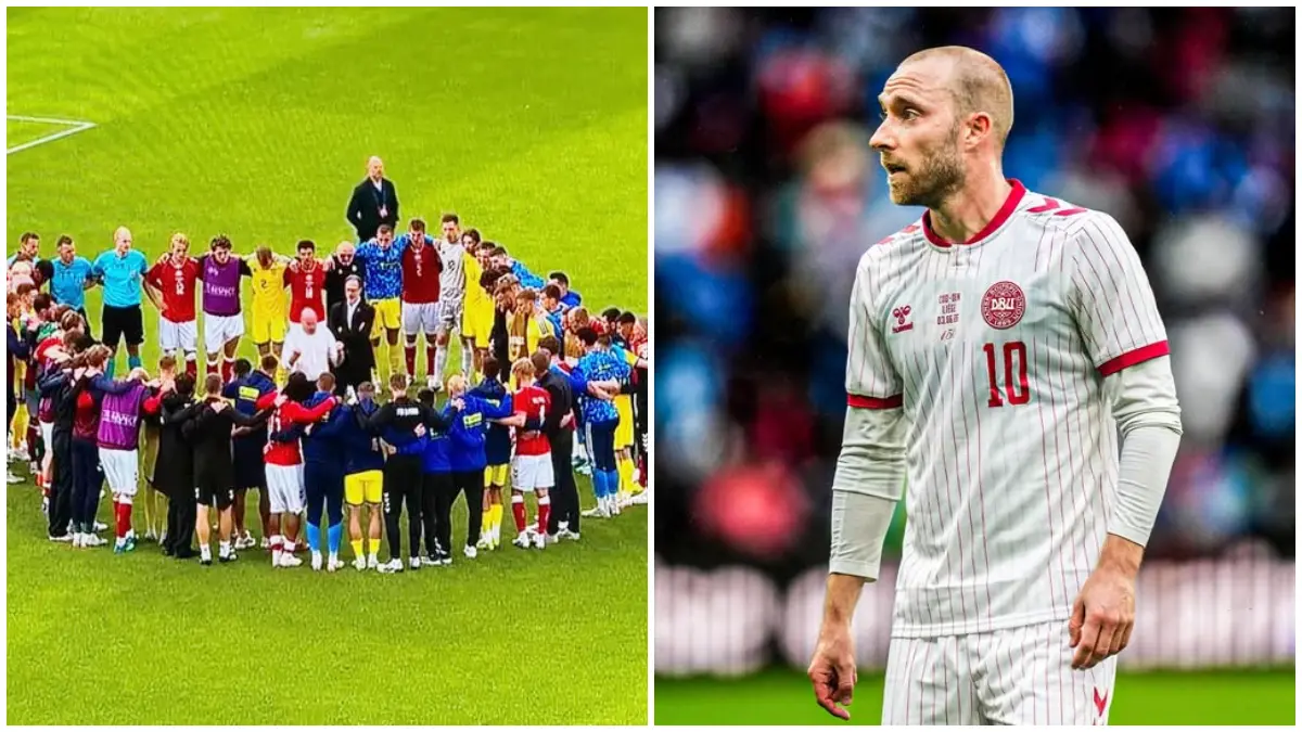 Christian Eriksen mendapatan penanganan tim medis setelah kolaps pada laga Denmark menghadapi Ukraina.